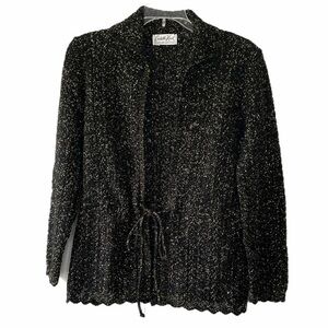 Cuddle Knit vintage black and gold tie cardigan